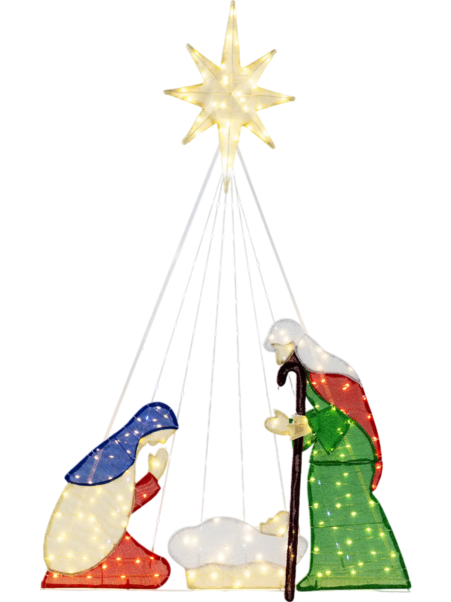 Costway 6' Lighted Nativity Scene 240 LED Christmas Decor 75364192 New