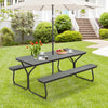 6 Feet Outdoor Picnic Table Bench Set for 6-8 People-Gray - Gallery View 1 of 10