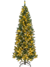 6 Feet Pre-Lit Artificial Christmas Tree with  618 Snowy Branch Tips
