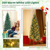 6 feet pre-lit artificial Christmas tree with 618 snowy branch tips and 250 warm-white LED lights for festive decor.