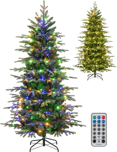 Costway Pre-Lit Artificial Christmas Tree Warm White LED 15487296 New