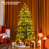 6 feet pre-lit artificial Christmas tree with warm white LED lights, featuring realistic branch tips and adjustable.