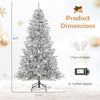Snow-flocked 6-foot artificial Christmas tree with 81 sphere lights, featuring hinged branches and remote control for.