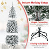 6 feet unlit snow flocked artificial pencil Christmas tree with 500 branch tips, perfect for small corners and holiday decor.