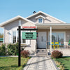 Black 6 feet vinyl UPVC real estate sign post with foreclosure and no trespassing signs, ideal for realtor use.