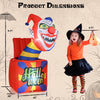 6 ft Halloween inflatable clown with LED lights, featuring a playful design for indoor or outdoor porch decoration.