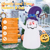 6 ft inflatable cute ghost with witch hat and Jack-o-lantern, featuring LED lights for Halloween decoration indoors and.