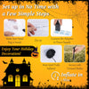 6 ft inflatable Halloween ghost with witch hat and LED lights, easy setup with included stakes and sandbags for.