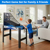 6-in-1 combo game table featuring basketball, billiards, and more, perfect for family fun and easy game transitions.