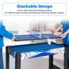 Stackable design of the 6-in-1 combo game table, featuring easy interchanging boards for quick game transitions.