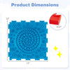 Blue interlocking sensory mat measuring 12” x 12”, featuring raised textures for tactile play and safe, soft TPE.