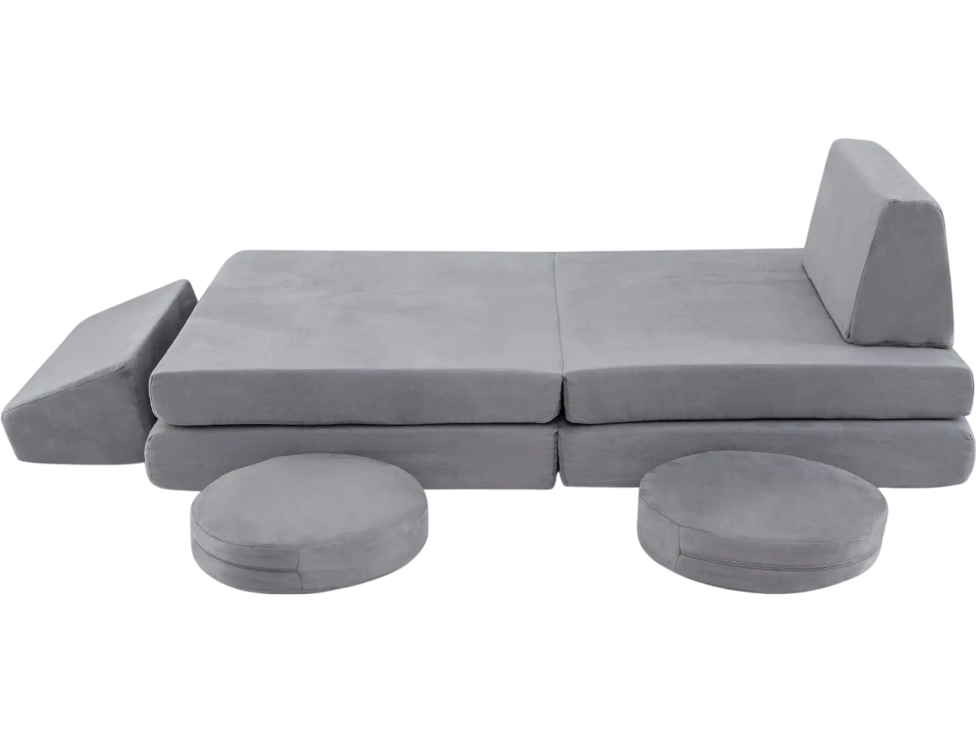 Costway 6-Piece Modular Kids Play Couch Sofa Set Gray 69274835 New