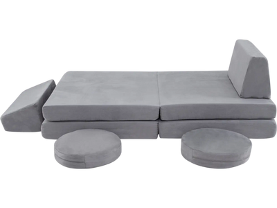 Costway 6-Piece Modular Kids Play Couch Sofa Set Gray 69274835 New