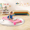 Multicolor portable daycare cot for kids, featuring sturdy metal pipes and non-slip foot pads, ideal for home or.