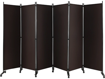 Costway 6 Panel 5.7' Tall Rolling Room Divider on Wheels 94517286 New