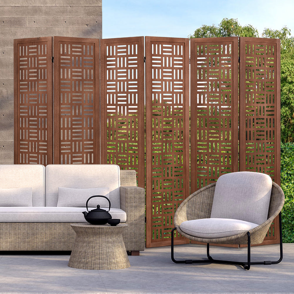 6-Panel Solid Wood Room Divider Folding Partition Stand - Gallery View 1 of 10