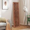 Solid wood 6-panel room divider with a rustic cut-out pattern, ideal for living room or office use.