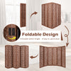 6-panel solid wood room divider with foldable design and intricate cut-out pattern, perfect for living room or office.