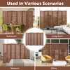 6-panel solid wood room divider with intricate cut-out pattern, ideal for restaurant, office, living room, or bedroom.