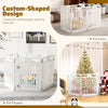 6-panel tall dog playpen in white, made of HDPE, designed for indoor and outdoor use, featuring a locking door.