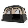 6-Person Camping Tent Easy Setup Family Cabin Tent with Top Rainfly Mesh Windows-Black - Gallery View 1 of 1