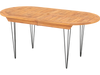6 Person 71 Inch Patio Dining Table with Teak Wood Tabletop
