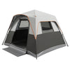 Spacious 6-person outdoor camping tent in grey features easy setup, blackout design, and excellent airflow for group comfort.