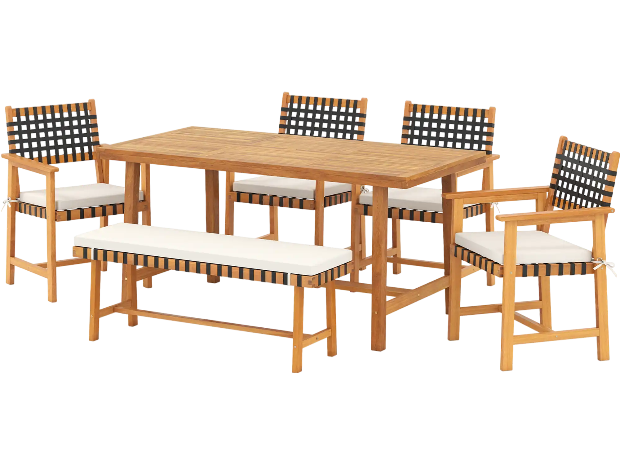 Costway 6-Piece Patio Dining Set for 5-6 People Farmhouse 99228616 New