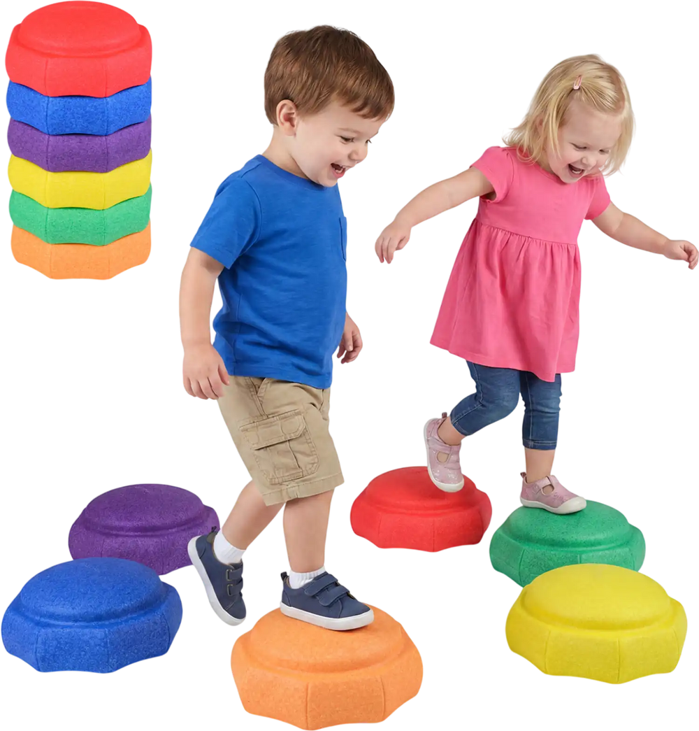 6-Piece Stepping Stones for Kids for Sensory Play and Coordination