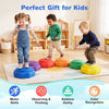 Colorful 6-piece stepping stones for kids, promoting motor skills and balance, ideal for indoor and outdoor sensory.