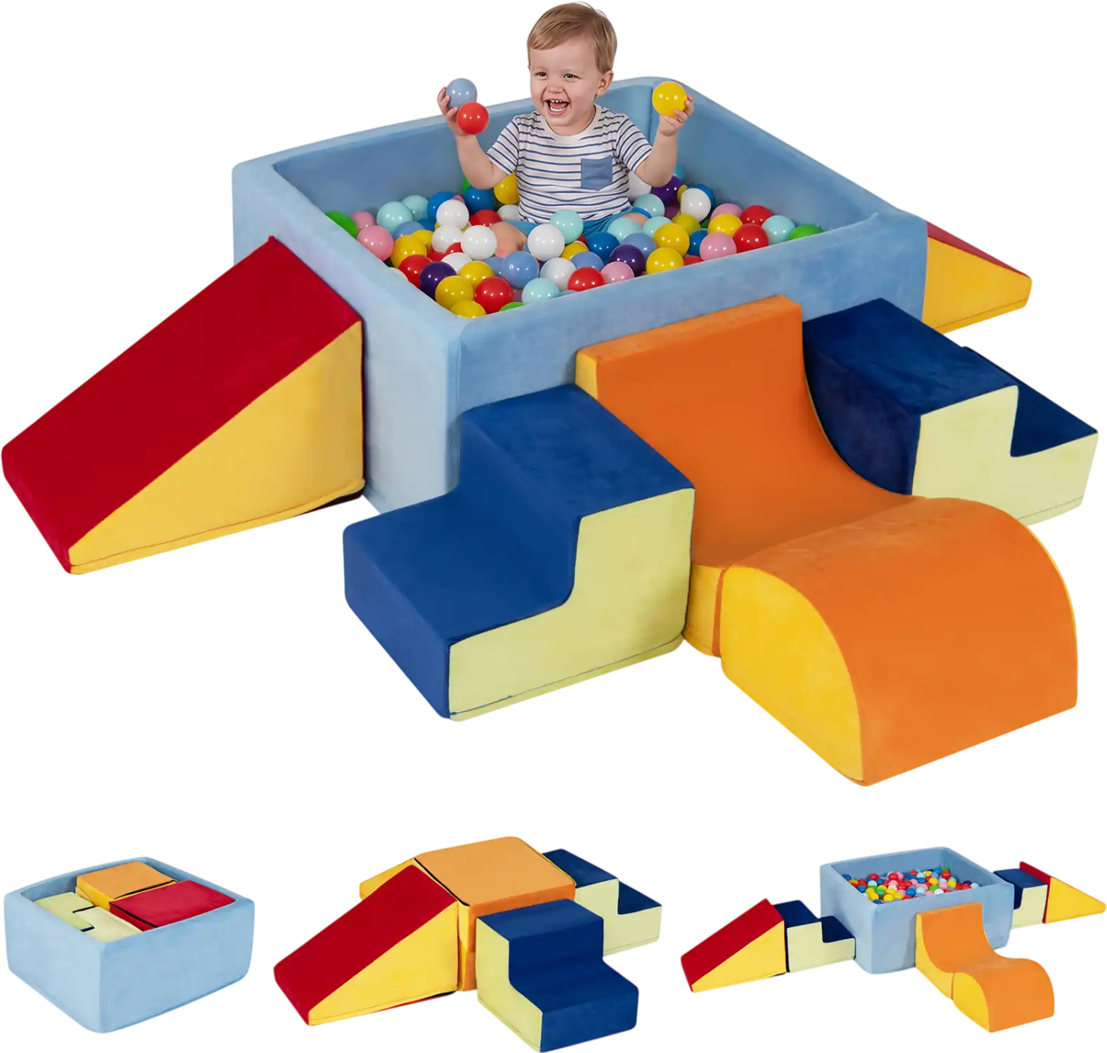 Costway 6-Piece Toddler Climbing Toys Ball Pit Soft Foam Playset 71674267 New