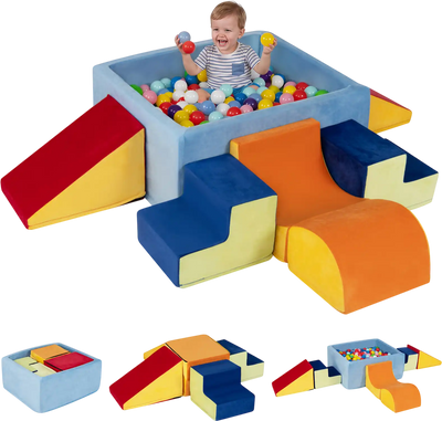 Costway 6-Piece Toddler Climbing Toys Ball Pit Soft Foam Playset 71674267 New