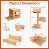 Dimensions of the 6 pieces cat wall furniture set, including shelves, tower, hammock, and feeding station for kittens.