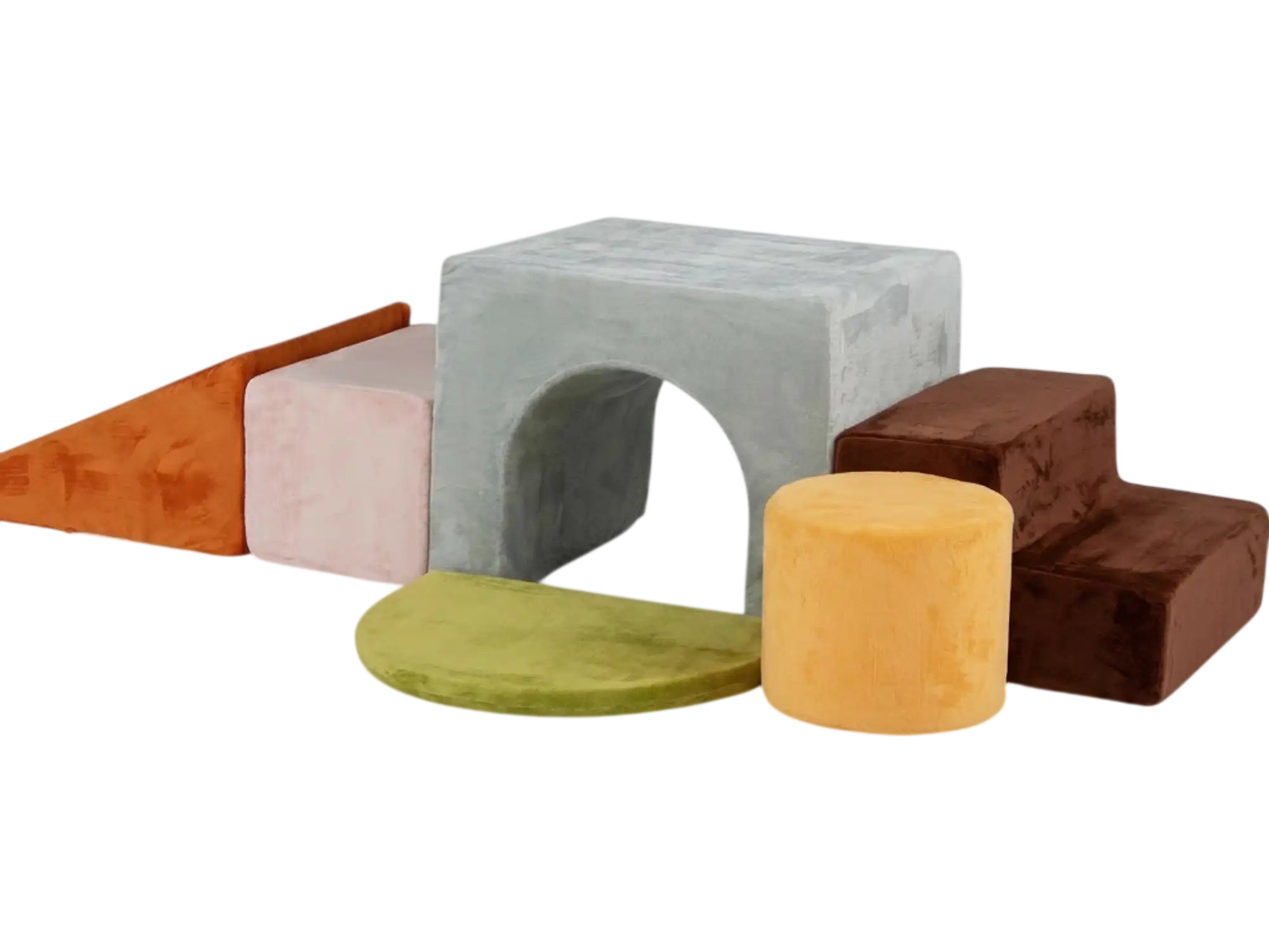 Costway Kids Foam Climbing Blocks Slide Tunnel 6-Pc 69849228 New