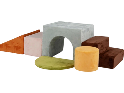 Costway Kids Foam Climbing Blocks Slide Tunnel 6-Pc 69849228 New