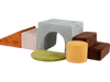 Colorful 6-piece foam climbing blocks set includes a slide and tunnel, perfect for active play and motor skill development.