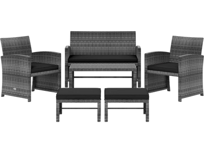Costway 6-Piece Outdoor Patio Sectional PE Rattan Sofa Set 465297138 New