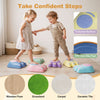 Colorful 6-piece stepping stones with textured surfaces and anti-slip pads for safe play on various indoor and outdoor surfaces.