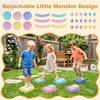Colorful 6-piece stepping stones with cute monster designs enhance balance and fine motor skills for kids aged 3+.