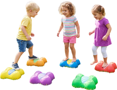 Costway Kids Butterfly Theme Stepping Stones 6-Piece Balance Sport Equipment 10325729 New