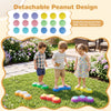 Colorful 6-piece stepping stones with cute peanut designs promote sensory play and fine motor skill development for kids.