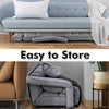 6-position adjustable floor chair in gray, showcasing its folding design for easy storage and multifunctional use.