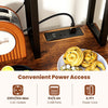 6-tier bakers rack with built-in power outlets, rustic brown finish, perfect for kitchen organization and charging.