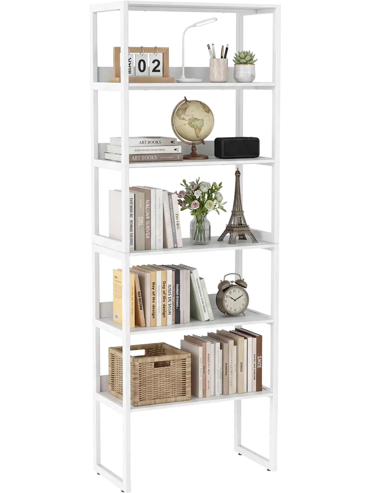 Costway 6-Tier Bookshelf Metal Frame Detachable Shelves 35265663 New