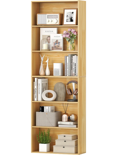 Costway 6-Tier Bookcase Bookshelf 6 Open Shelves Anti-Toppling Kits 743598612 New
