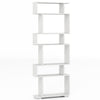 6-tier white bookcase with anti-tipping kit, featuring a tiered design for optimal organization in modern interiors.