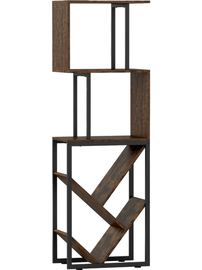 Costway 6-Tier Tree S-Shaped Geometric Bookshelf Bookcase 24955442 New