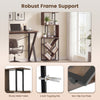 S-shaped 6-tier bookshelf in brown with open shelves, sturdy metal tubes, and non-slip foot pads for home office use.