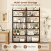 6-tier industrial bookshelf in rustic brown with metal frame, featuring 6 shelves for organized storage and decorative.