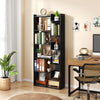 6-Tier Bookshelf Wooden Bookcase with 2 Anti-Tipping Kits Open Display Shelf-Black - Gallery View 1 of 9